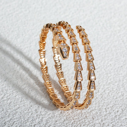[Love More]SERPENTI BRACELET PINK GOLD DIAMOND DOUBLE ROW