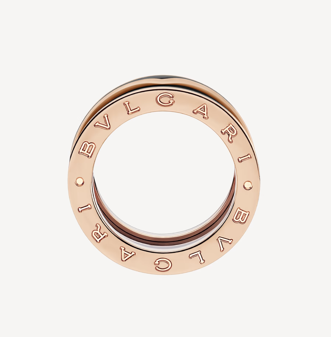 [Love More]ZERO 1 TWO-BAND WITH MATTE BLACK CERAMIC PINK GOLD RING