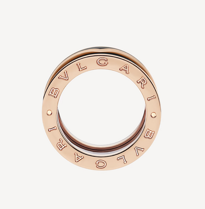 [Love More]ZERO 1 TWO-BAND WITH MATTE BLACK CERAMIC PINK GOLD RING