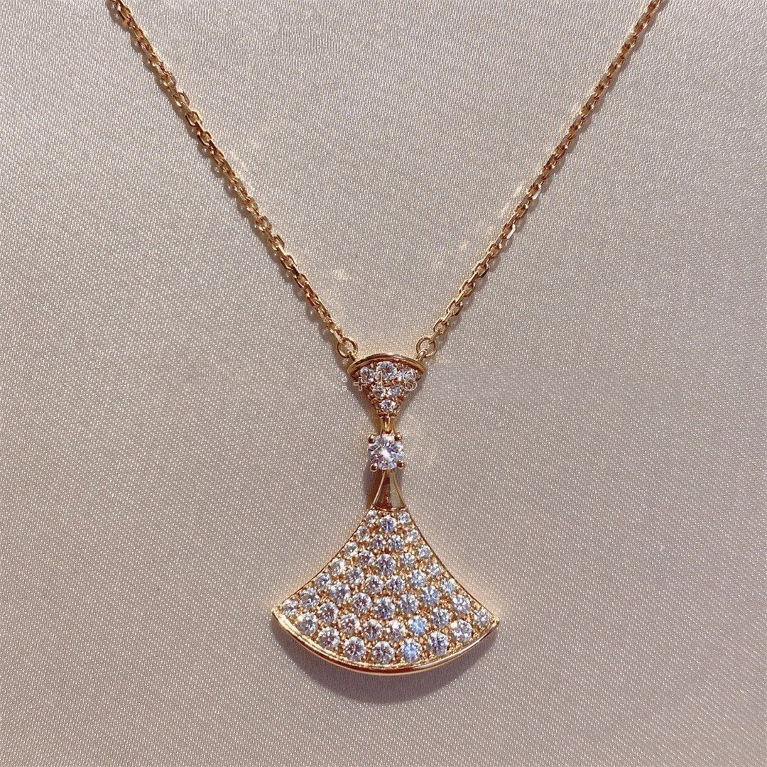 [Love More]DREAM NECKLACE PINK GOLD FULL DIAMOND