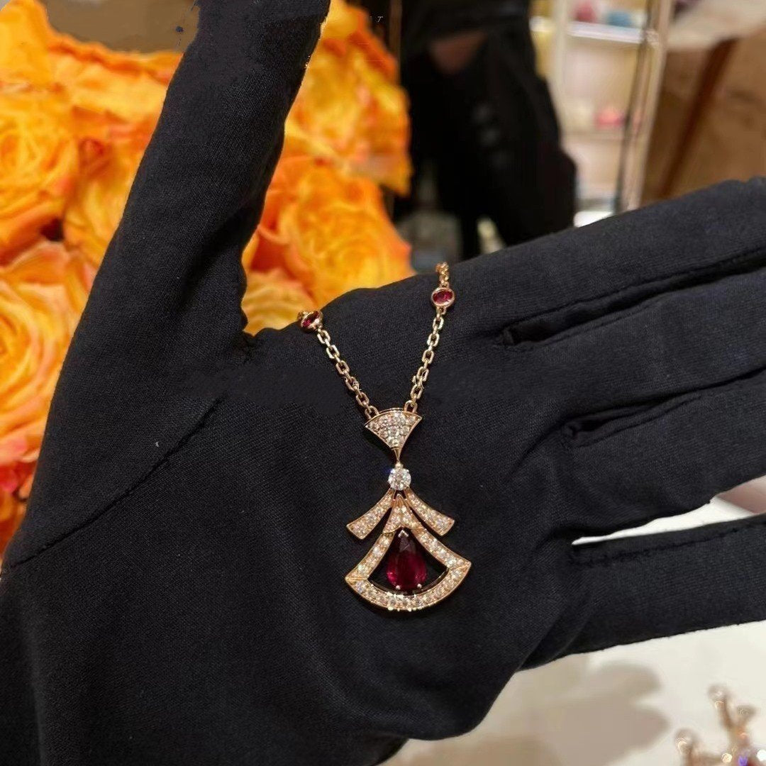 [Love More]DREAM NECKLACE CARNELIAN DIAMOND PINK GOLD