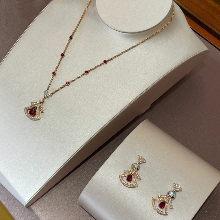 [Love More]DREAM NECKLACE CARNELIAN DIAMOND PINK GOLD