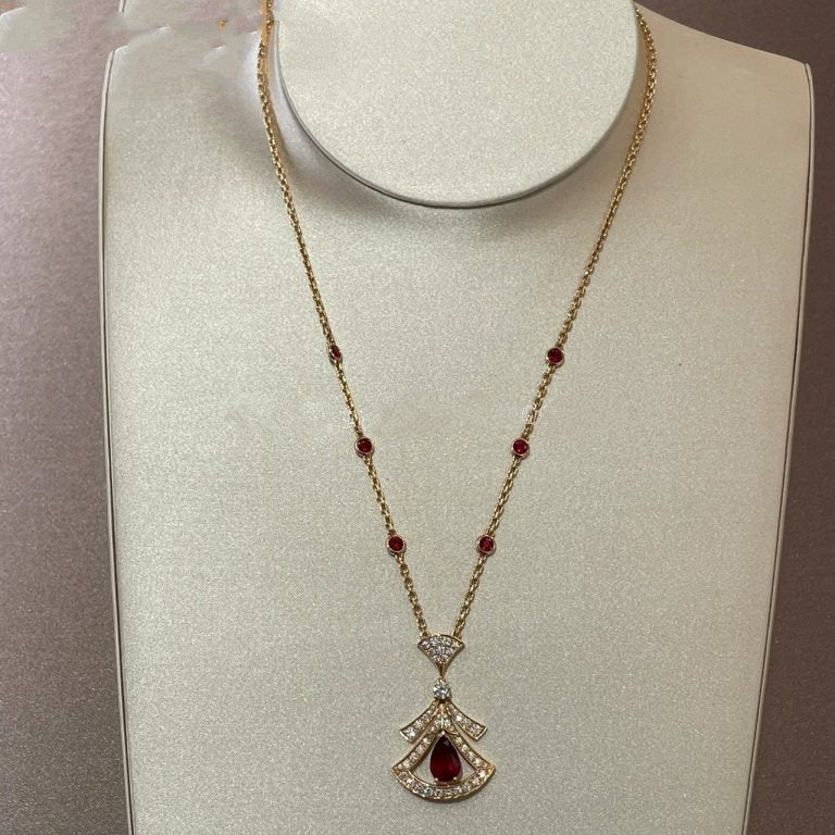 [Love More]DREAM NECKLACE CARNELIAN DIAMOND PINK GOLD